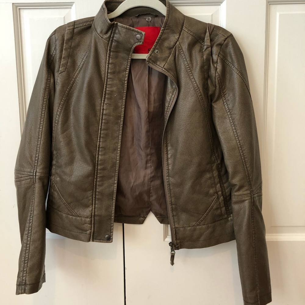 Brown leather jacket
